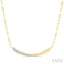 Paperclip Bar Diamond Smile Necklace