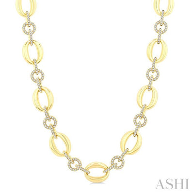 Open Link Bold Gold Diamond Fashion Necklace