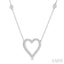 Heart Shape Diamond Station Necklace