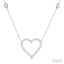 Heart Shape Diamond Station Necklace