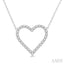 Heart Shape Diamond Station Necklace