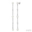 Pearl & Diamond Station Long Chain Earrings