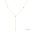Bezel Set Diamond Station Lariat Y Necklace
