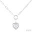 Heart Shape Lovebright Bezel Paperclip Necklace