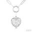 Heart Shape Lovebright Bezel Paperclip Necklace