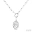 Oval Shape Lovebright Bezel Paperclip Necklace