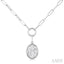 Oval Shape Lovebright Bezel Paperclip Necklace