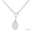 Pear Shape Lovebright Bezel Paperclip Necklace