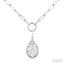 Pear Shape Lovebright Bezel Paperclip Necklace