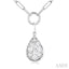 Pear Shape Lovebright Bezel Paperclip Necklace