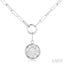 Round Shape Lovebright Bezel Paperclip Necklace