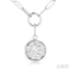 Round Shape Lovebright Bezel Paperclip Necklace