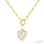 Heart Shape Lovebright Bezel Paperclip Necklace
