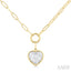 Heart Shape Lovebright Bezel Paperclip Necklace