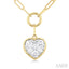 Heart Shape Lovebright Bezel Paperclip Necklace