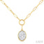 Oval Shape Lovebright Bezel Paperclip Necklace