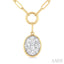 Oval Shape Lovebright Bezel Paperclip Necklace