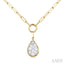 Pear Shape Lovebright Bezel Paperclip Necklace