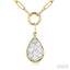 Pear Shape Lovebright Bezel Paperclip Necklace