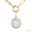 Round Shape Lovebright Bezel Paperclip Necklace