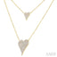 Double Heart Shape Layered Diamond Necklace