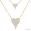 Double Heart Shape Layered Diamond Necklace