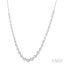 Halfway Graduated Bezel Set Diamond Tennis Necklace