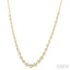 Halfway Graduated Bezel Set Diamond Tennis Necklace