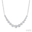 Bezel Set Graduated Diamond Smile Necklace
