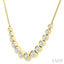 Bezel Set Graduated Diamond Smile Necklace