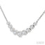Bezel Set Graduated Diamond Smile Necklace