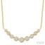 Bezel Set Graduated Diamond Smile Necklace
