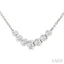 Bezel Set Graduated Diamond Smile Necklace