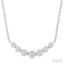 Bezel Set Graduated Diamond Smile Necklace