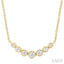 Bezel Set Graduated Diamond Smile Necklace