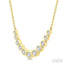 Bezel Set Graduated Diamond Smile Necklace