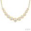 Bezel Set Graduated Diamond Smile Necklace