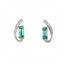 Blue Zircon & Diamond Stud Earrings