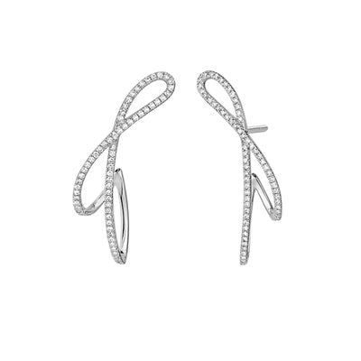 Diamond Ribbon Earrings