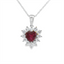 Ruby & Diamond Heart Pendant