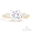 Couture 3-Stone Diamond Round Semi-Mount Engagement Ring With Round Side Diamonds