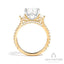 Couture 3-Stone Diamond Round Semi-Mount Engagement Ring With Round Side Diamonds