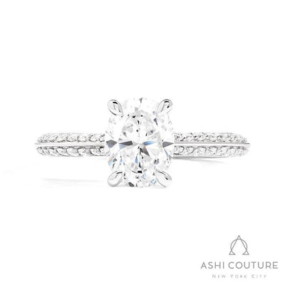 Couture Knife-Edge Oval Semi-Mount Engagement Ring