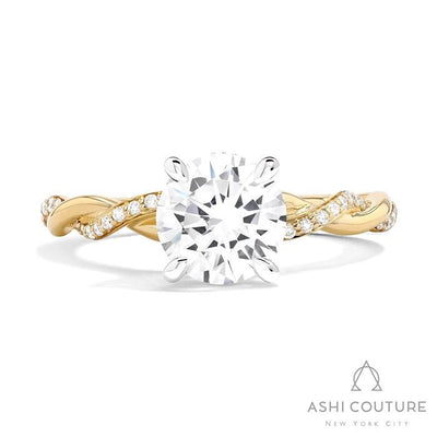 Couture Alternate Diamond Twisted Round Semi-Mount Engagement Ring