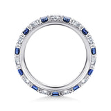 French Pave Sapphire & Diamond Eternity Band