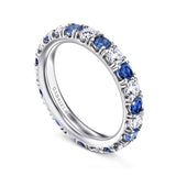 French Pave Sapphire & Diamond Eternity Band