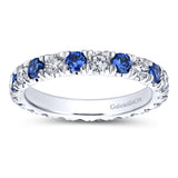 French Pave Sapphire & Diamond Eternity Band