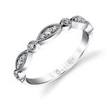 Round & Marquise Diamond Milgrain Stackable