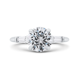 14K White Gold Diamond Classic Semi-Mount to fit Round Center