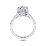 14K White Gold Diamond Semi-Mount to fit Round Center